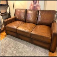 Pottery Barn Leather Sofa Couch 86” Long