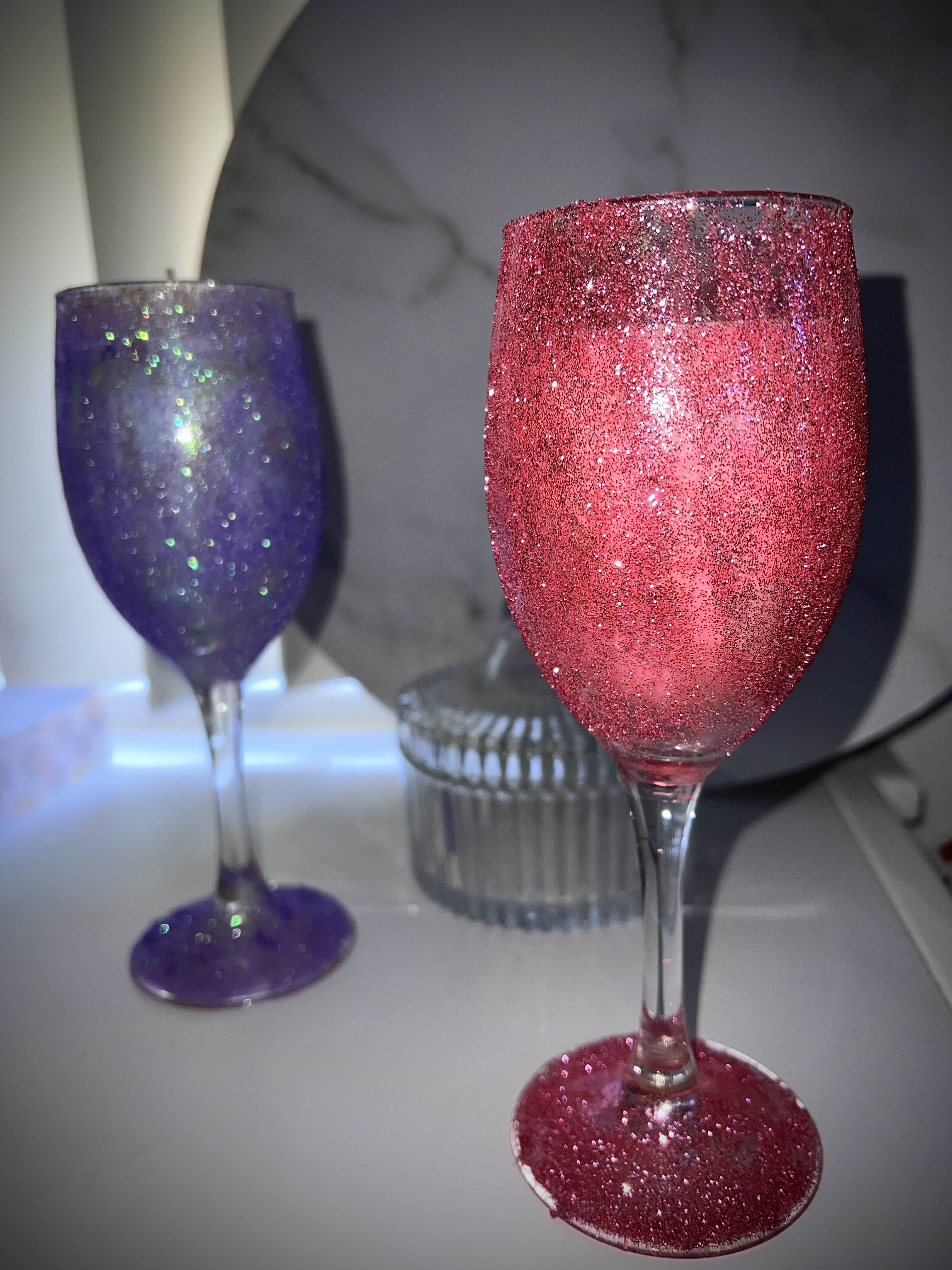 Pink Lavender Candle (sparkling wine glass)